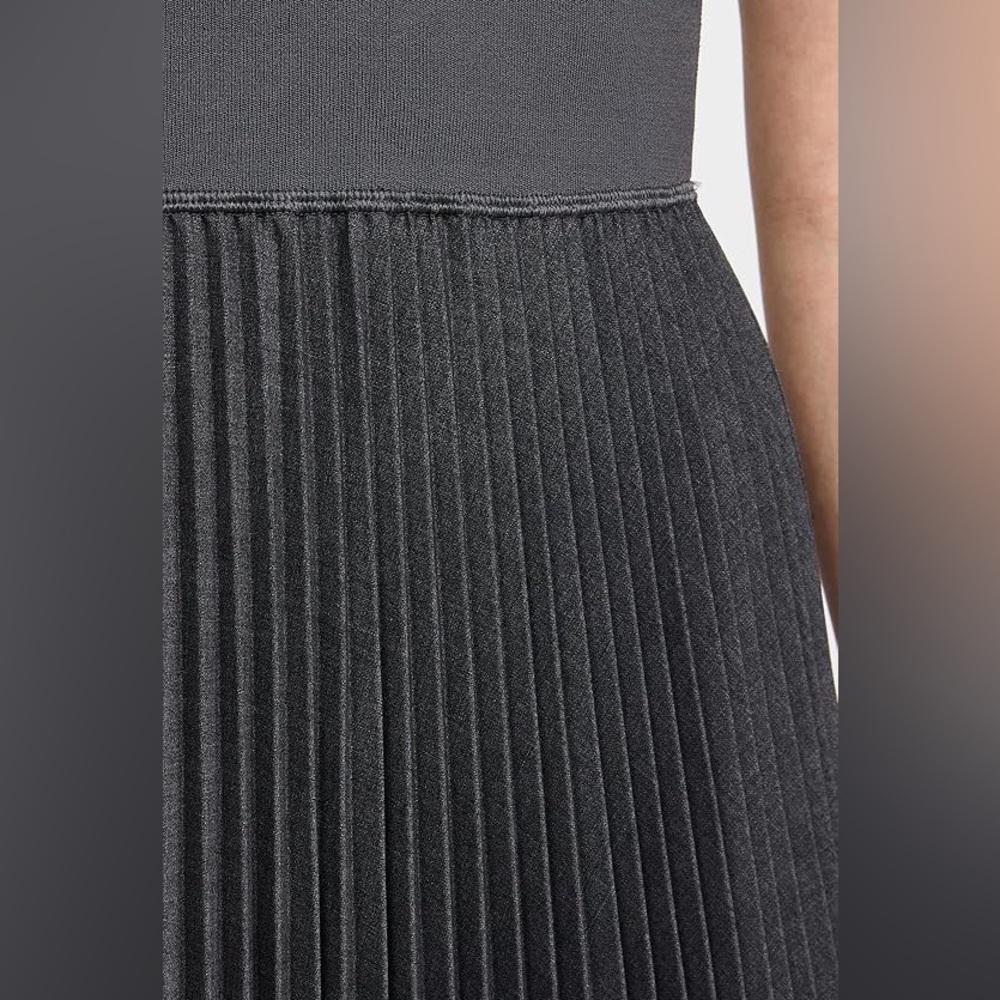 THEORY Crew Neck Sleeveless Pleated Dress - Picture 3 of 8